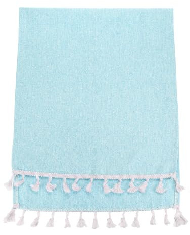 sourcing map Microwave Oven Cover Dust, 13.78x37.4 Cotton and Linen Decorative Kitchen Appliance Protective Cover for Home Refrigerator Machine Dust Cover, Light Blue