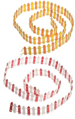 BESPORTBLE Valla de Jardín en Miniatura 2 Piezas Modelo de Valla en Miniatura de Madera para Decoración de Bonsáis