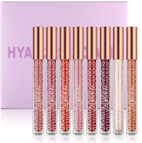 8-teiliges Feuchtigkeitsspendendes Lip Glow Oil Lipgloss Set 8 Farben Flüssiger Lippenstift Set Lipgloss Strahlendes Langanhaltendes Lippen Make Up Set