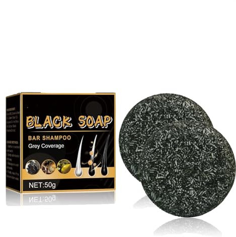 Grau Glanz Seife, Shampoo Gegen Graue Haare, Spartan - Gray Hair Reverse Bar, Graue Haare Abdecken, Grau Glanz Haar Revitalisierungsbar, Charcoal Shampoo Bar, Solid Shampoo Bar für Haar (2pc)