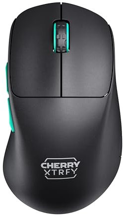 CHERRY XTRFY M64 WIRELESS Souris de Gaming Sans Fil Ultralégère, Sans Fil 2,4 GHz, Optimisée pour les esports, Forme Ergonomique avec Front Ultra Plat, Noire