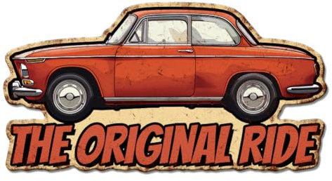 GLOBLELAND „The Original Ride“ Vintage Blechschild Aus Metall Mit Rotem Auto Retro Transportmittel Poster Metallwand Dekorative Blechschilder Für Garage Zuhause Spielzimmer Club Bar