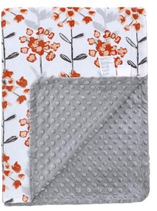 LAT LEE AND TOWN Babydecken Superweiche Neugeborene Schlafdecken Kinderzimmer Bettdecke mit Gepunkteter Rückseite für Kleinkinder Babys Mädchen Jungen (Rot Blumen, L)