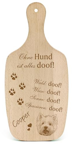 DEKOLANDO Deko Hundeschild Geschenk Hund West Highland White Terrier Kopf -... Alles Doof- Hundeschilder Hundebesitzer Hundemama Hundepapa Hundeliebhaber Hundehalter