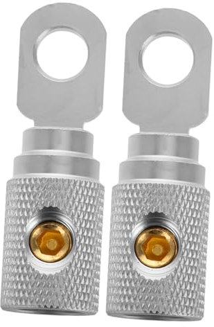FUNOMOCYA 2pcs Car Audio Battery Connector Terminals Pure Copper Nickel Plated Screw Terminal Blocks for High Power Car Sound System