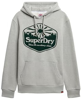 Superdry Herren Herren Sun Kapuzenjacke Grau Meliert XL