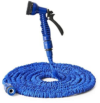 WENYOG Tubo da Giardino 25-150FT Auto ad Alta Pressione Regolabile Tubo for Lavaggio da Giardino Spruzzatore Tubo da Giardino Tubo Flessibile for Acqua espandibile(Blue,25FT-7.5M Extended)