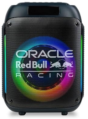 ORACLE RED BULL RACING Haut-Parleur Bluetooth – Enceinte de fête Bluetooth avec lumières LED, Puissance Max 40W, USB, FM, TWS & télécommande