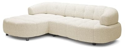 DomoHome ECKSOFA WESPER S - Eckcouch Mit Elektrischer Sitzverstellung, L-förmig, Freistehend, Relaxfunktion, Avangarde Collection, 183x284x79 cm Linke Seite Beige
