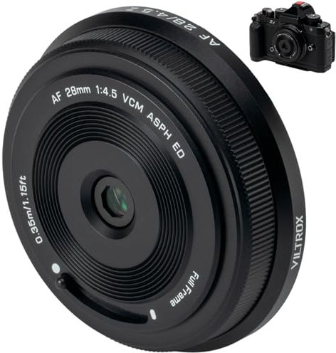 VILTROX 28mm F4.5 Z per Nikon Z Mount Obiettivo, AF 28mm f/4.5 Z Mount Pancake Obiettivo Lunghezza Focale Fissa, Full Frame Wide Angle Lens per Nikon Z8 Z9 Z6 Z7 Z6II Z7II Z5 Z5II ZFC Z30 Z8 Z250