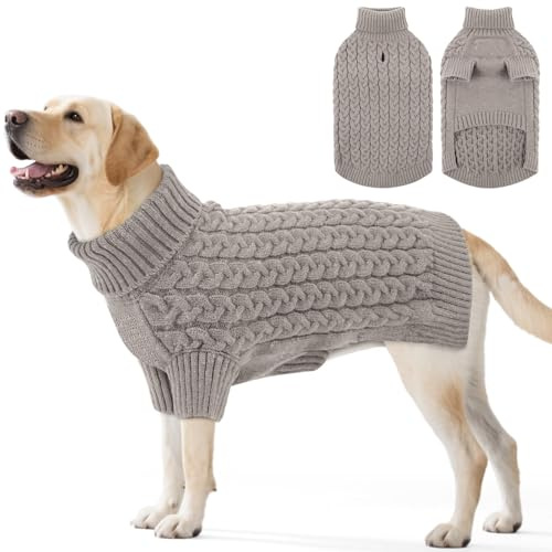 ASENKU Hundepullover für mittelgroße Hunde L – Winter Warm Strickpullover | Weicher warmer Strick für Französische Bulldogge, Border Collie und Cocker Spaniel, für Indoor Outdoor Winterspaziergänge