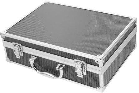 Schwarzer Werkzeugkoffer aus Metall, Tragbare Werkzeugaufbewahrungsbox