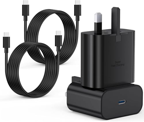 2Pack Samsung USB C Charger, USBC Plug and Type C Cable 1M Samsung Fast Charging for Galaxy S25 S24 S23 S22 S21 S20 A56 A55 A54 A53 A52 A22 A23 A24 A25 A26 A36 A35 A34 A33 32 A17 A16 A15