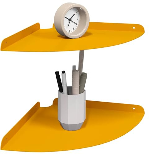 vidaXL Schwebendes Regal mit Regal 2 pcs Senfgelb 30 x 30 x 2 cm, Wohnzimmer, minimalistisches Design, schwebendes Regal, platzsparend, Moderne Wandmontage für Deine Deko
