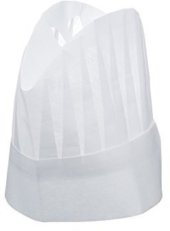 50 gorros de cocina de papel 23 cm Talla única con línea para ajuste Chef 'S Hat