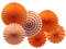 Party Hanging Paper Fans Set, Orange Round Pattern Paper Girlanden Decoration for Birthday Wedding Graduation Events Accessories, Set of 6