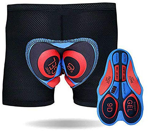 JEPOZRA Herren Radunterhose Radsportshorts Fahrradhosen mit elastische atmungsaktive 9D Gel Sitzpolster mit Einer hoher Dichte(9D,XXL)