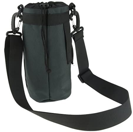 CUTICATE Water Bottle Holder Sleeve Bag for 1.5L Bottles, with Detachable Shoulder Strap, for Camping Cycling Walking Jogging - Gray