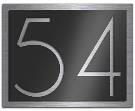 Premium Designer Hausnummer aus Edelstahl | viele Farben: Anthrazit - Grau - Schwarz - Weiß - Rot | Rostfrei & wetterfest - individuell - Hausnummernschild zwischen klein L und groß XXL wählbar