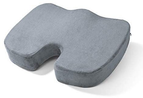 VITALmaxx Ergonomisches Gel-Sitzkissen | Optimaler Sitzkomfort auf jedem Stuhl | Mindert Druck auf Muskeln, Gesäß und Steißbein | Mit Memory Foam/Komfortschaum [grau]