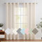 TOPICK Beige Gardinen mit Ösen Einfarbig Gardinen für Wohnzimmer Schlafzimmer Fenster Transparent Durchsichtig Stores Landhausstil Modern Fenstergardinen 2er Set 210H x 140B (cm)