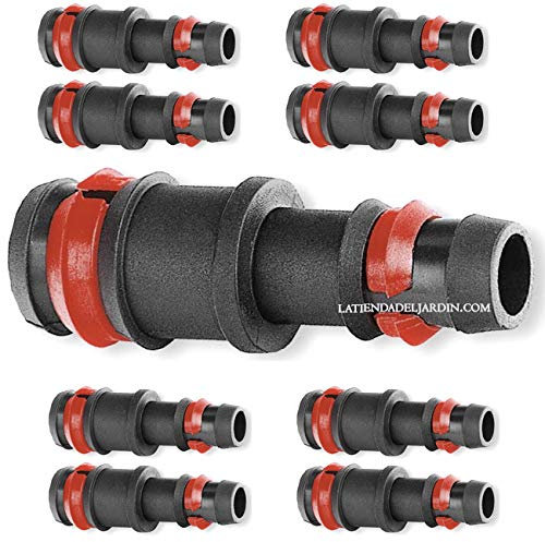 Suinga Pack 100 Enlace Riego por Goteo 20mm a 16mm Anilla de Seguridad| Manguito conector riego tuberia 16 mm a tuberia 20 mm