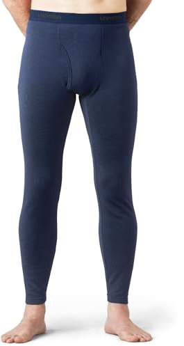 LAPASA Herren Innenfleece Thermo Unterhose, Thermohosen 1er Pack Funktionsunterwäsche Extra warm Thermoflux M25, M, Blau meliert (Extra warm)