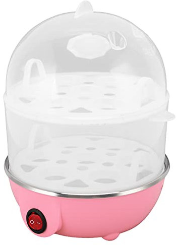 Cuociuova Rapido, Cuociuova Dash 350 W 2 Strati 14 Pezzi Uova Alla Volta Spegnimento Automatico Multifunzionale Doppio Strato Uovo Vapore Sicuro PP Scaldauova Con Misurino Per La Casa(2 strati rosa)