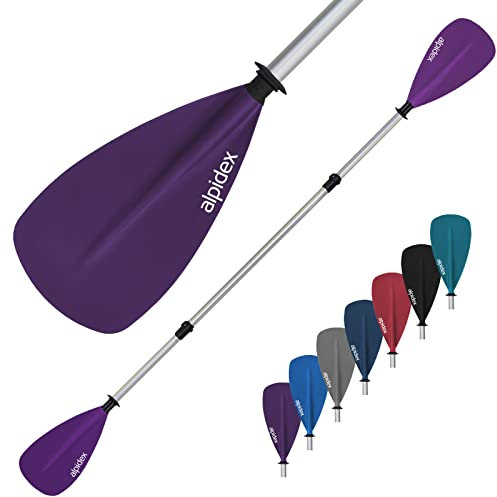 ALPIDEX 2 in 1 Paddel SUP Kajak Verstellbar Leicht Doppelpaddel Teleskoppaddel 160-207cm Aluminium Stechpaddel Stand Up Paddle Board Kajakfahren, Farbe:violett