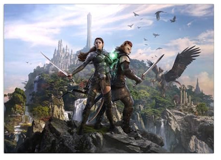 Displate Offiziell Elder Scrolls Skyrim MetallPoster Magnetische Befestigung Lizenziert Bilder Hochwertiges Poster The Elder Scrolls Online Horizontal - Summerset Horizontal Poster 67,5x48cm