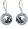 VONALA Katze Ohrringe Hängend 925 Sterling Silber Keltisch Mond Kristall Schmuck Geschenke für Damen und Mädchen (Blau)