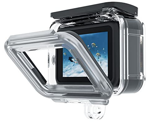 TELESIN Upgraded 60M/196FT Custodia impermeabile per GoPro Hero 12/11/10/9 Rivestimento impermeabile nero sull'obiettivo Custodia subacquea per immersione Custodia per GoPro 6× Fogli antiappannamento