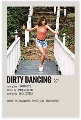 HDTS Klassisches Filmposter Dirty Dancing, 8, Leinwand-Poster, Wandkunst, Dekoration, Bild, Gemälde für Wohnzimmer, Schlafzimmer, Dekoration, Rahmen: 30 x 45 cm