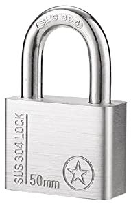 Vorhängeschloss mit Schlüssel 304 Edelstahl, 50 mm Klein Robustes Vorhängeschloss Wasserdicht Schloss Kellerschloss für Spind, Garagen, Garten Zäune, Werkzeugkisten, Fitnessstudio, Koffer