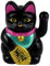 Freak Scene Glückskatze Mini Maneki-Neko klassisch schwarz Solar 5cm Winkekatze Lucky cat