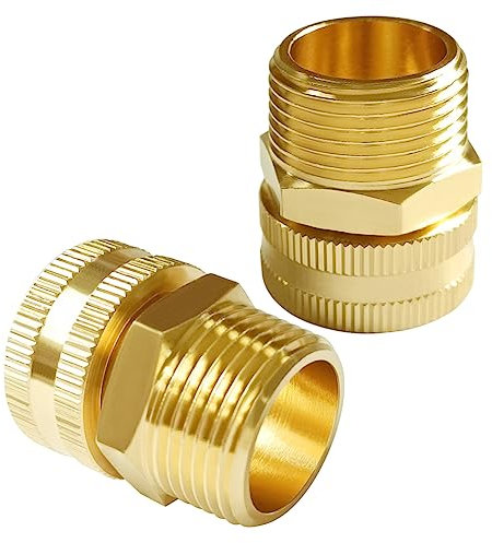 Joywayus Lot de 2 raccords de tuyau pivotants en laiton de 1,9 cm GHT femelle x 1,9 cm NPT filetage mâle fileté vers adaptateur fileté