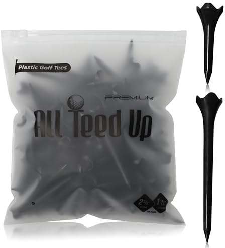 All Teed Up Premium Golftees aus Kunststoff, Schwarz, 7,9 cm und 3,8 cm, Kunststoff-Kombi-Pack