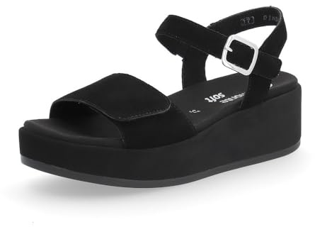 Remonte Damen Plateausandalen D1N50, Frauen Sandalen,lose Einlage,offene Schuhe,Strandschuhe,Plateausandaletten,Dicke Sohle,bequem,schwarz (00),37 EU