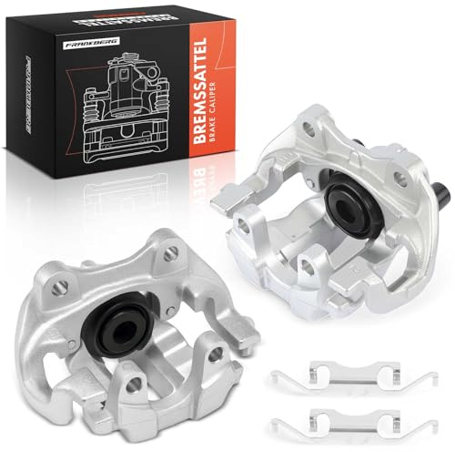 Frankberg 2x Bremssattel Bremszange Hinten mit Halter 2124230381 | Lochabstand Halterung 90mm, Aluminium; Kompatibel mit CLS C218, CLS Shooting Brake X218, E-Klasse W212
