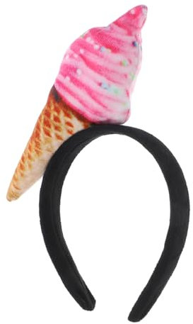 IWOWHERO Haarschmuck -Stirnband Eiscreme-Kostümzubehör Essen-Kostüm Haarband stirnband schminken Tiara Haargummi Party-Stirnbänder frauen stirnbänder Cosplay Ausgabekarte Kopfbedeckung