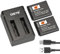 DSTE 2-Pack LB-015 Battery (750mAh/3.7V) and Dual USB Charger Compatible for Kodak PIXPRO WPZ2 Digital Camera
