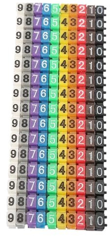 Cable Numbering Kit,Colorful Plastic Cable Identification Wire Cord Cable Marker Digital Number Tube Wire Label for Marking The Color-Coded Cables (150PCS KCM-1.5MM 1.5 Square)