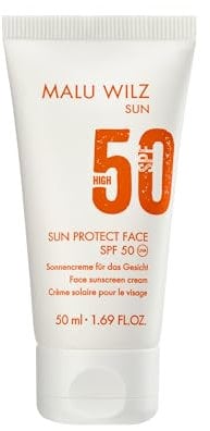 Malu Wilz Sun Protect Face I Sonnencreme Gesicht 50 SPF I 50 ml I Sehr schnell einziehender, feuchtigkeitsspendender Sonnenschutz I Für alle Hauttypen I vegan