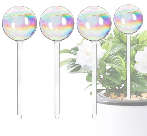 Bewässerungskugeln, 170ML Bunte Pflanzenbewässerungsbirnen Für Urlaub,Bunte Bewässerungskugeln Glas Selbstbewässernde Pflanzenzwiebeln, Automatische Mit Regenbogen-Farbverlauf, Transparent