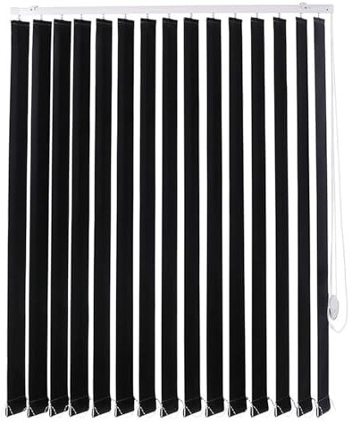 FENGSHOUU Lamellenvorhang Vertikaljalousie nach Maß,Schwarz Verdunkelungs Vertikaljalousie,Sonnenschutz Blendschutz,für Zuhause Büro,Inklusive Zubehör,Breite×HöheV (170cm x 300cm)