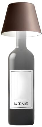 Lampada LED Dimmerabile da Bottiglia 3 Tonalità di Luce Tocco e Ricaricabile con Batteria 5500mAh 3W per Bar Ristoranti Locali (Marrone)