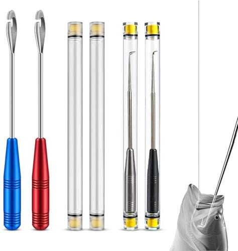 Zasjon 4 Pieces Fishing Hook Remover Tool Stainless Steel Fishing Unhooking Disgorger Set, Fish Hook Quick Removal Device Fish Hook Remover Tool Portable Fishing Accessories for Fishing Hooks