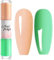 Nude Nail Polish Green Nail Varnish Double-Head Nail Polish, Quick Dry Long Lasting Nail Polish, Water Based Low Odor Without UV Lamp Nail Polish for Women Home DIY Nail Art (Nude+Mint Color, 10ML)