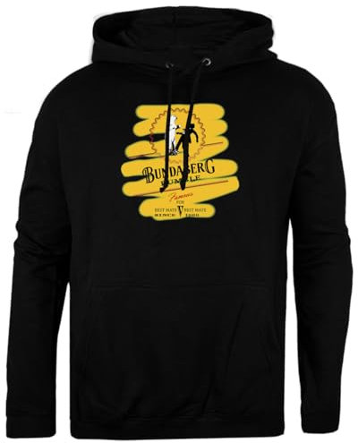 Pinitotee Bundaberg Rumble Schwarzer Unisex-Pullover, Normaler Kapuzenpullover
