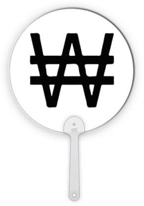 no/no Korea Währungssymbol KRW Kunststoff rund Handventilator Dekorationen Handwerk